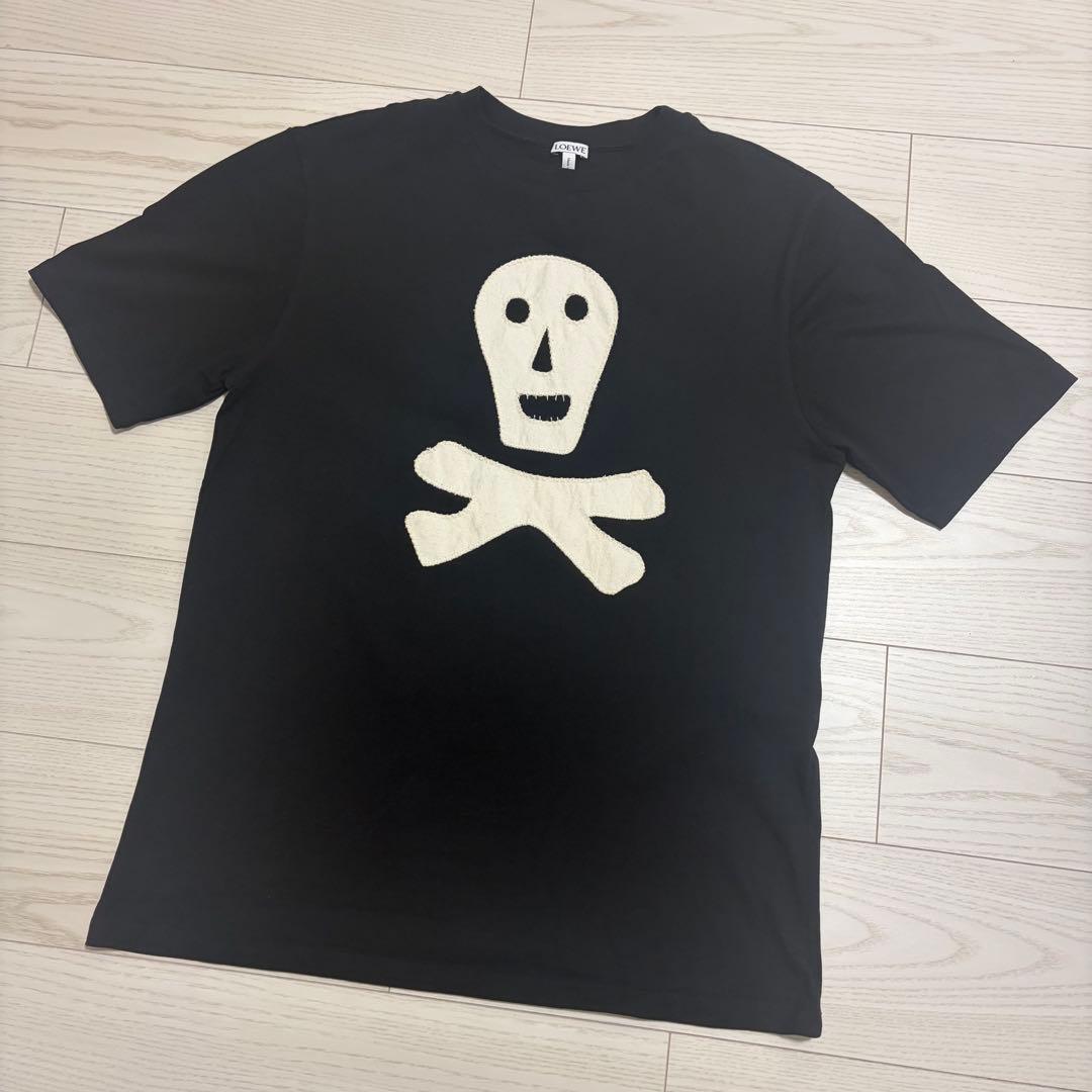 ✨専用✨LOEWE　Tシャツ　M　バックロゴ　スカル　Uネック　ブラック