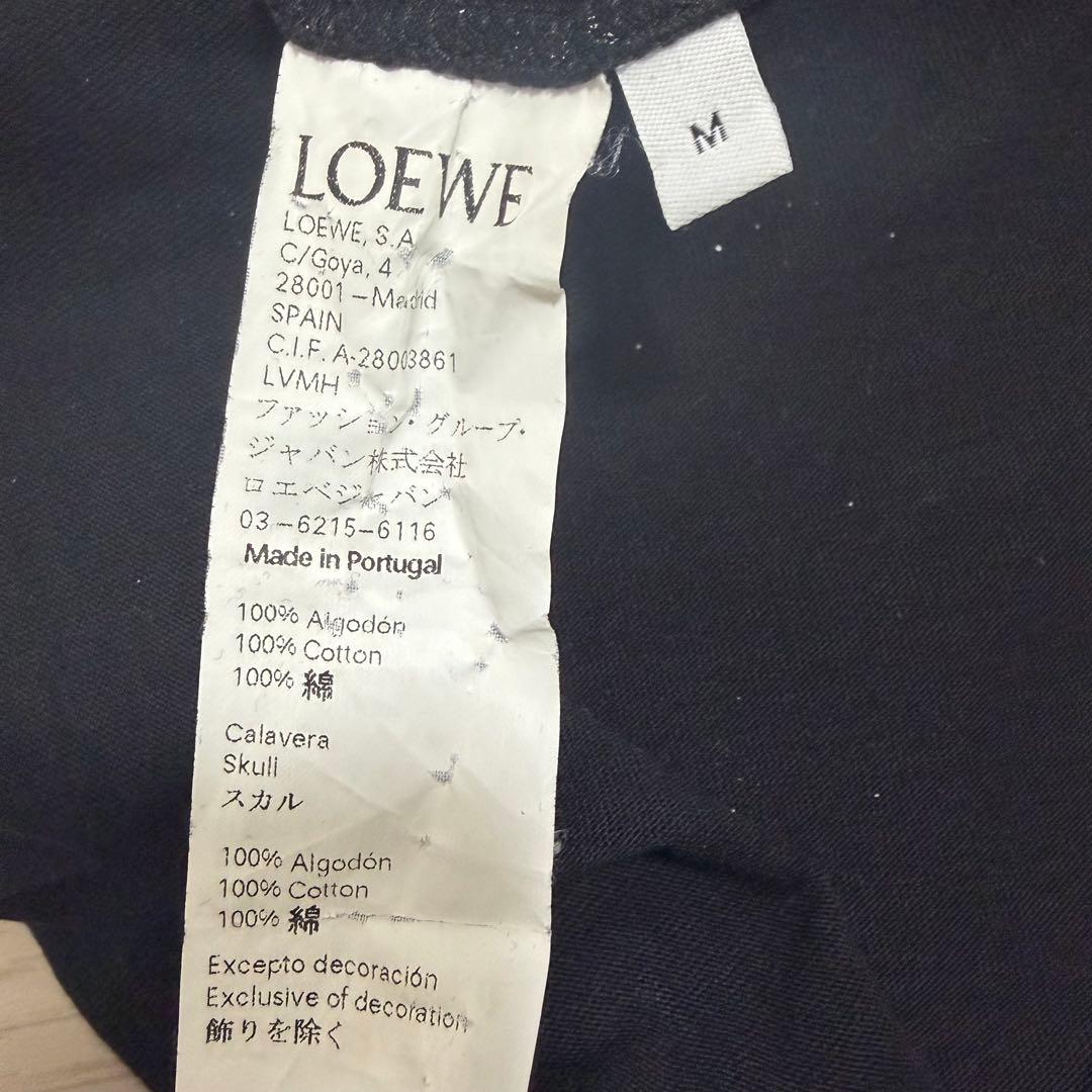 ✨専用✨LOEWE　Tシャツ　M　バックロゴ　スカル　Uネック　ブラック