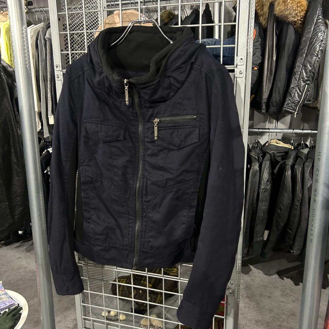 guess ボリュームネックブルゾン　ネイビー　y2k ミリタリー