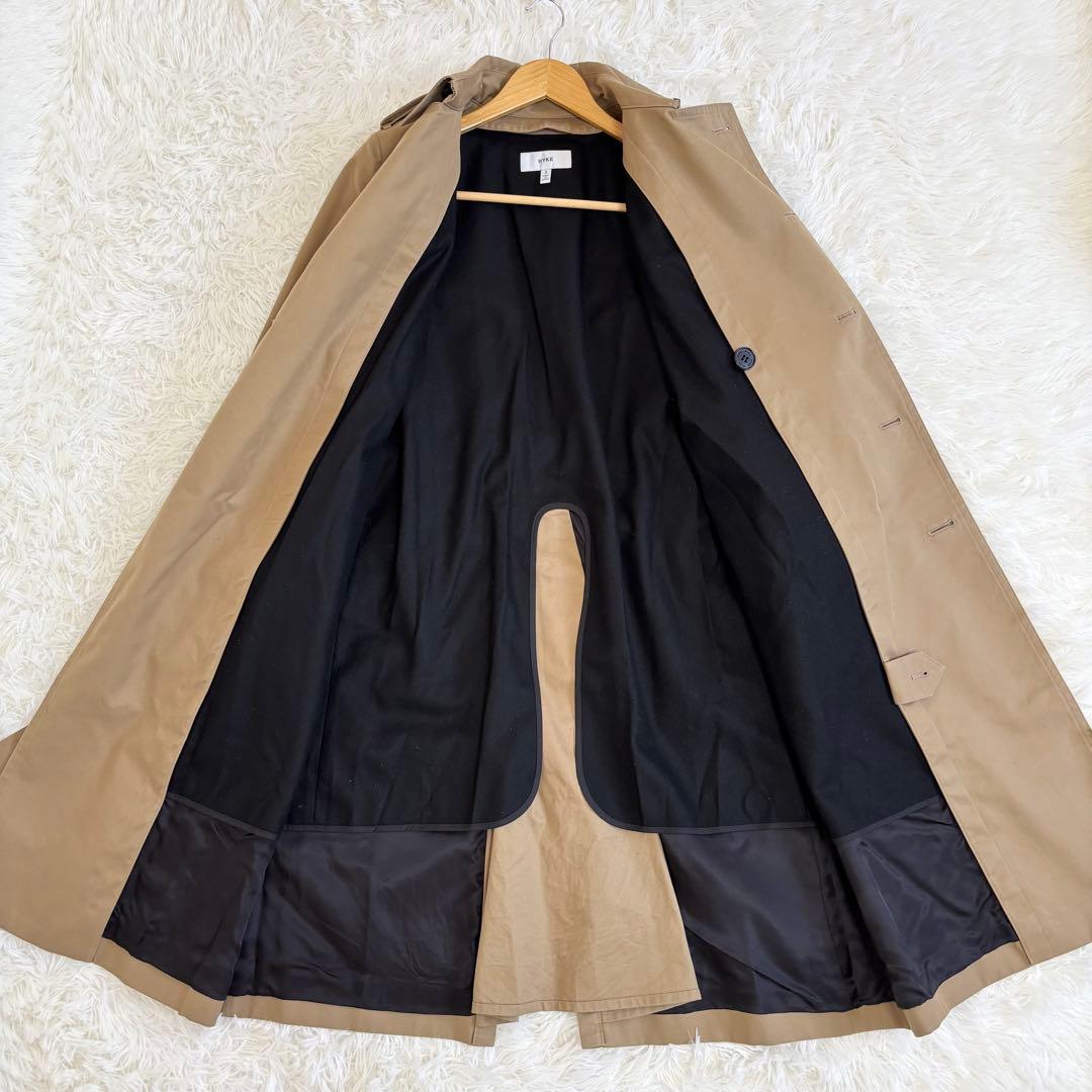 HYKE トレンチコート ライナー付き ベルト 2WAY ベージュL タイト