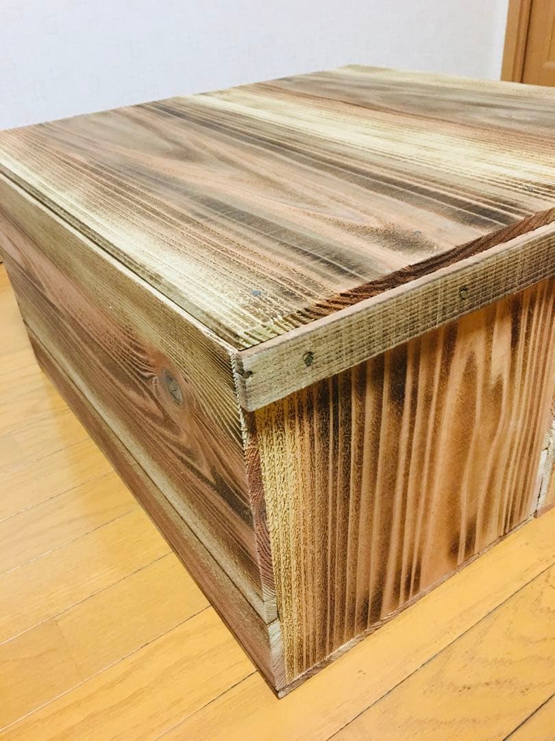 【新品】青森 りんご箱 焼き目　ふたつき 2箱セット