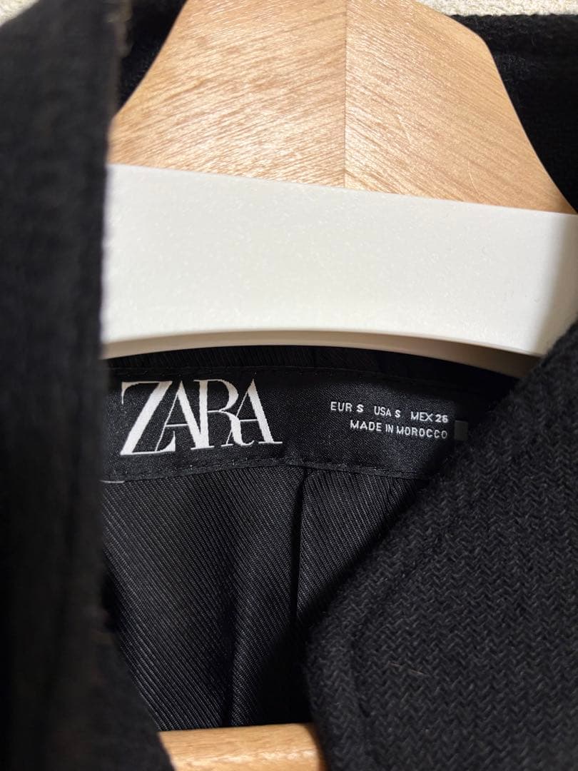 ZARA 黒 ダブルブレスト ロングコート