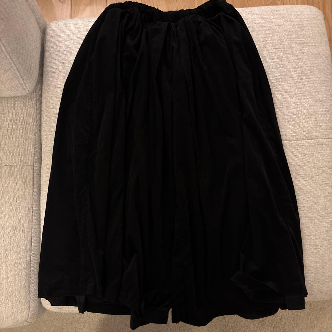 mizuiro ind コーデュロイフロントタックワイドパンツ★ブラック