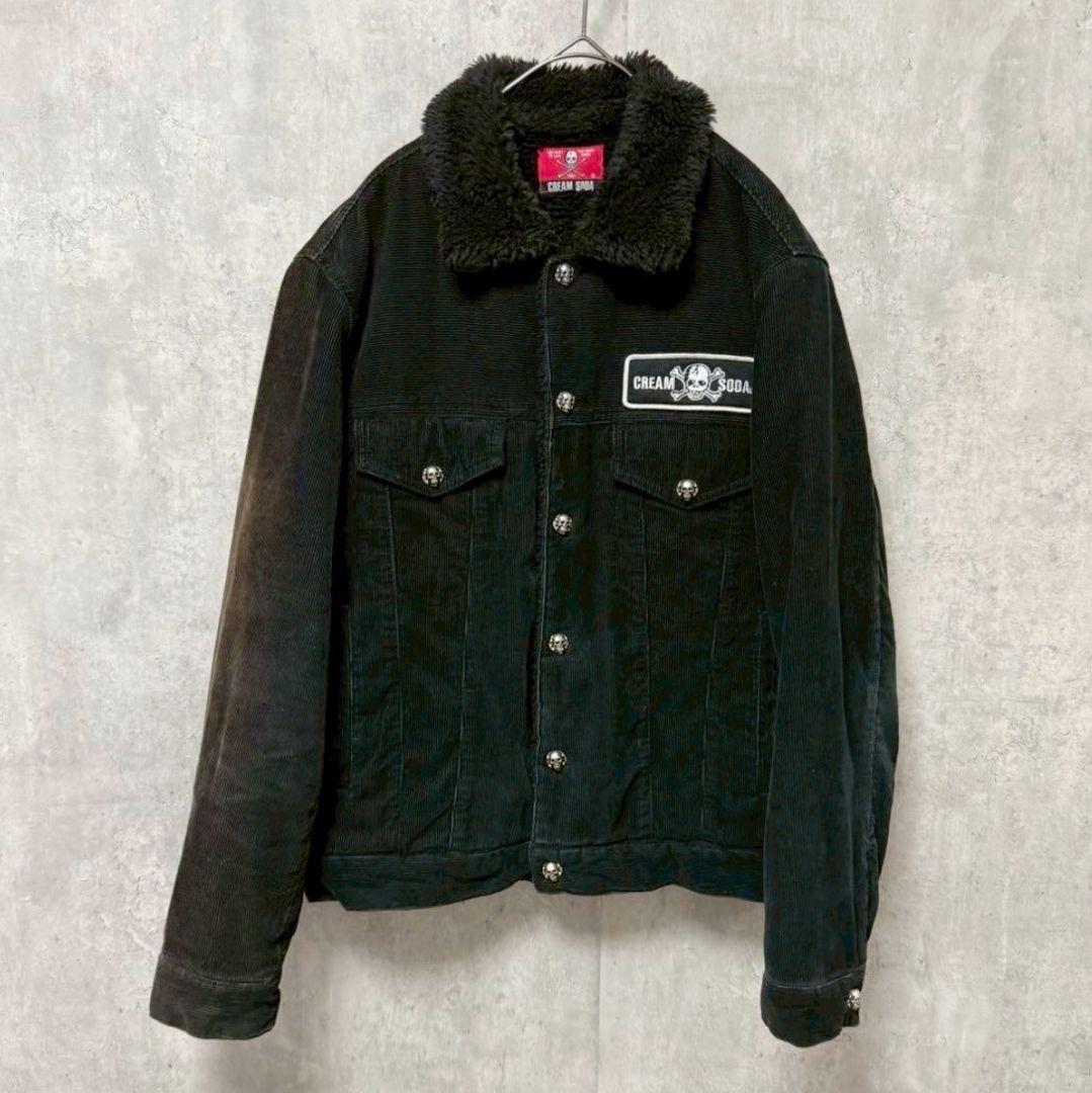 CREAM　SODA　コーデュロイジャケット　スカル　ロカビリー　黒