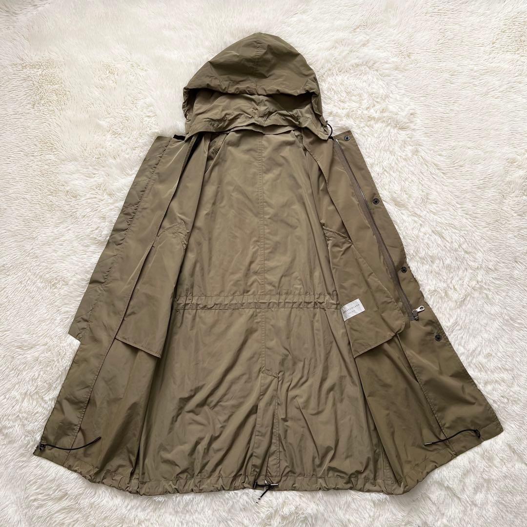 トゥモローランド　モッズコート　カーキブラウン　フード　ノーカラー　M