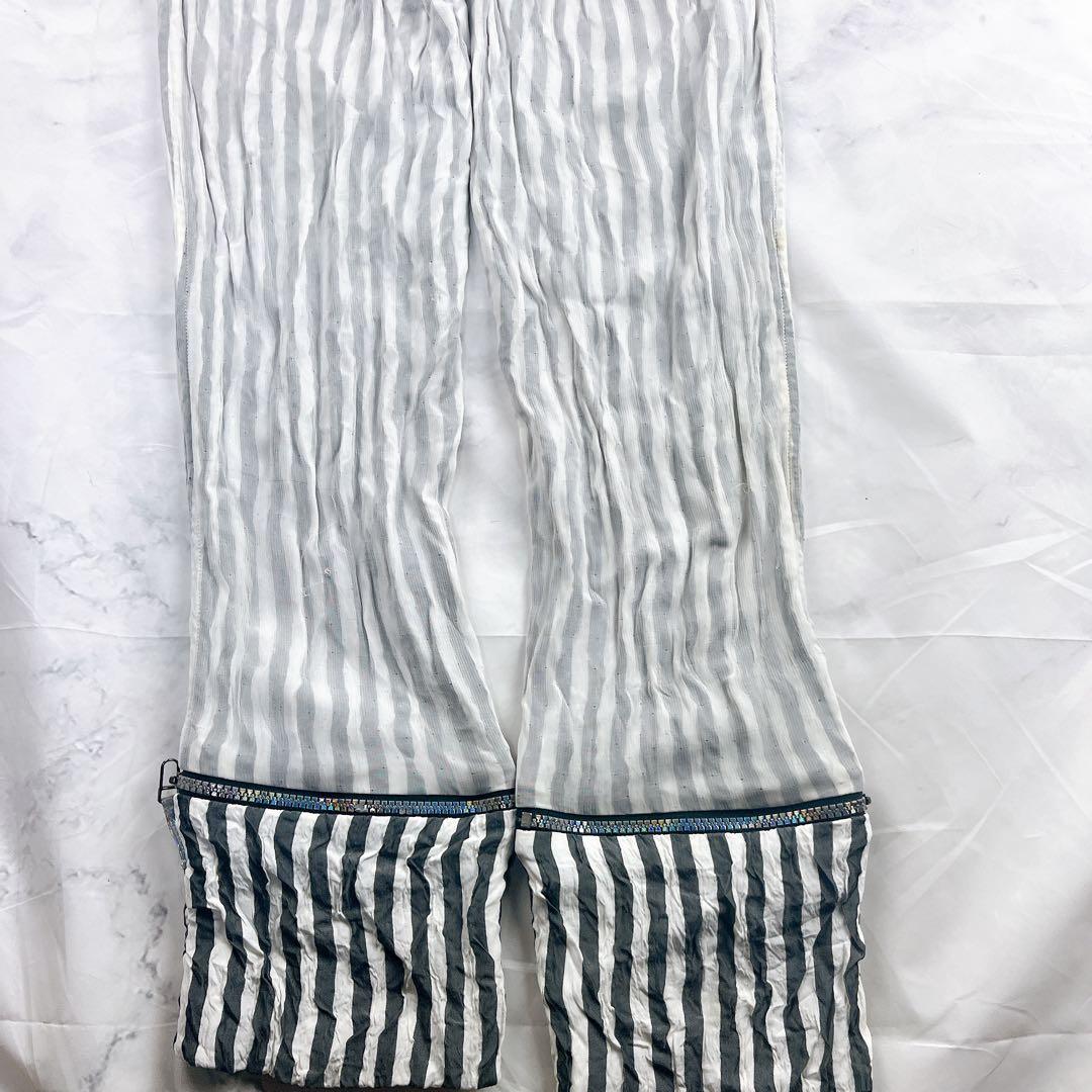希少✨ISSEY MIYAKE シアー ファスナー ジップ パンツ ストライプ