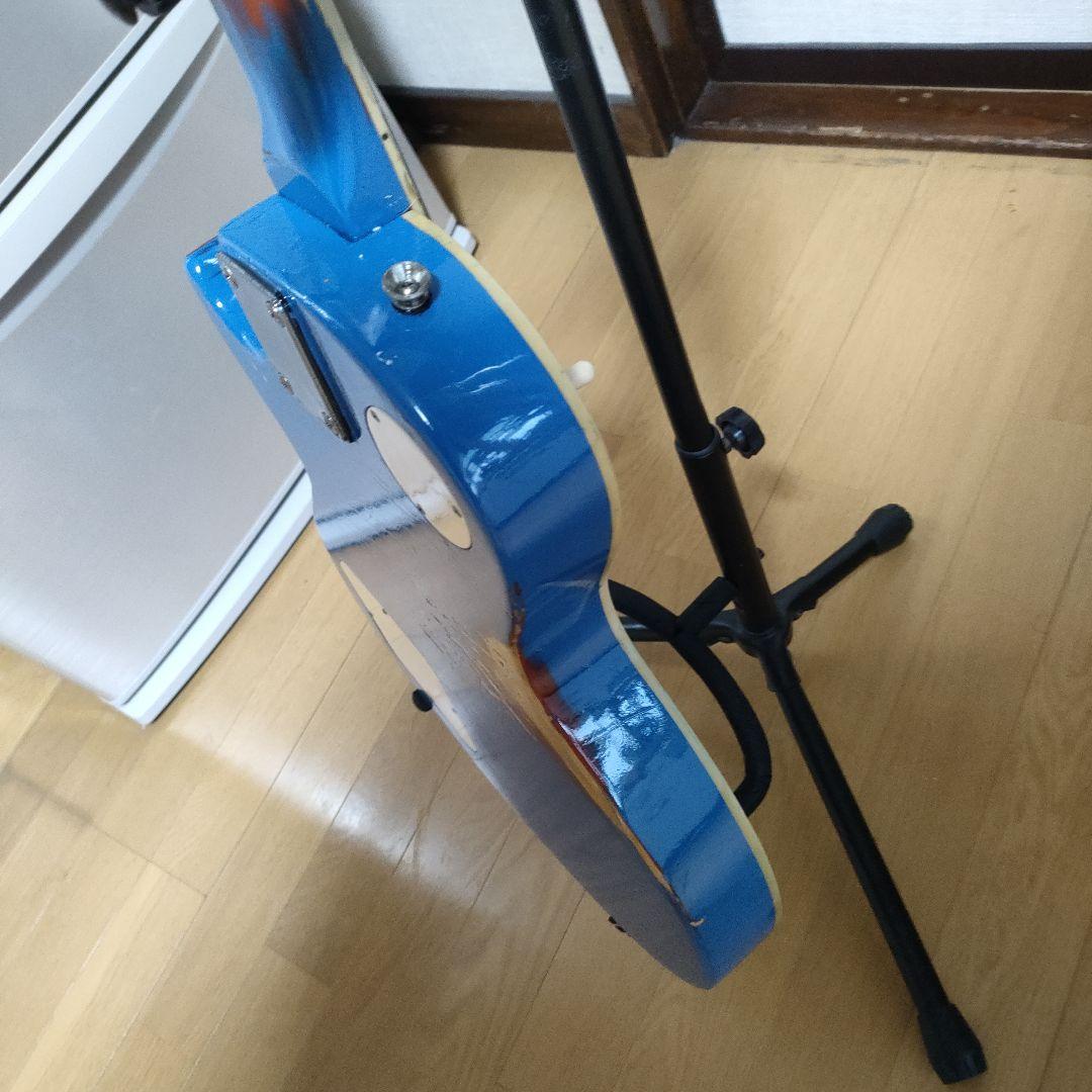 レスポール系改造　オーバーラッカーブルー　レリック少々