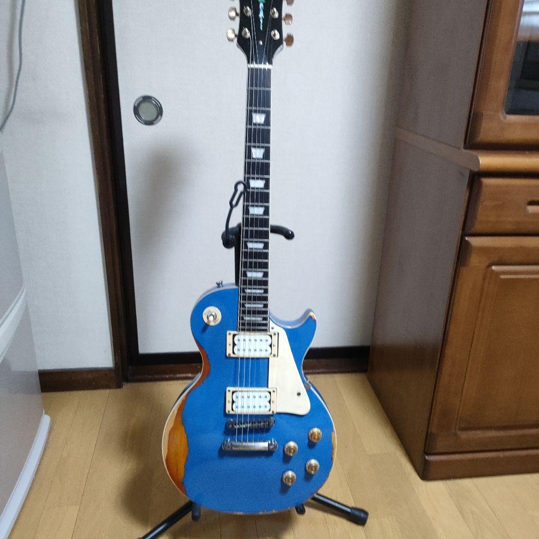 レスポール系改造　オーバーラッカーブルー　レリック少々