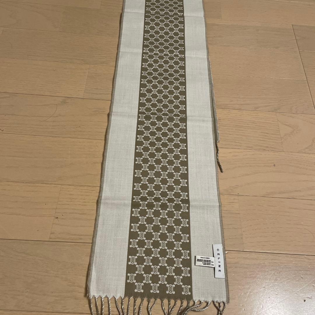 CELINE セリーヌ マカダム柄 ストール、ショール ウールカシミヤ ベージュ