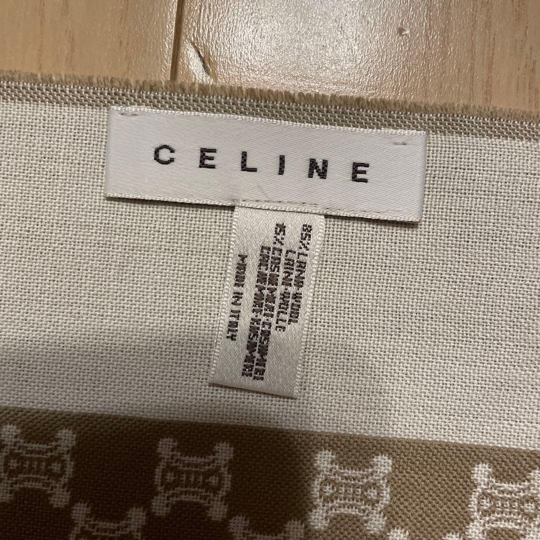 CELINE セリーヌ マカダム柄 ストール、ショール ウールカシミヤ ベージュ