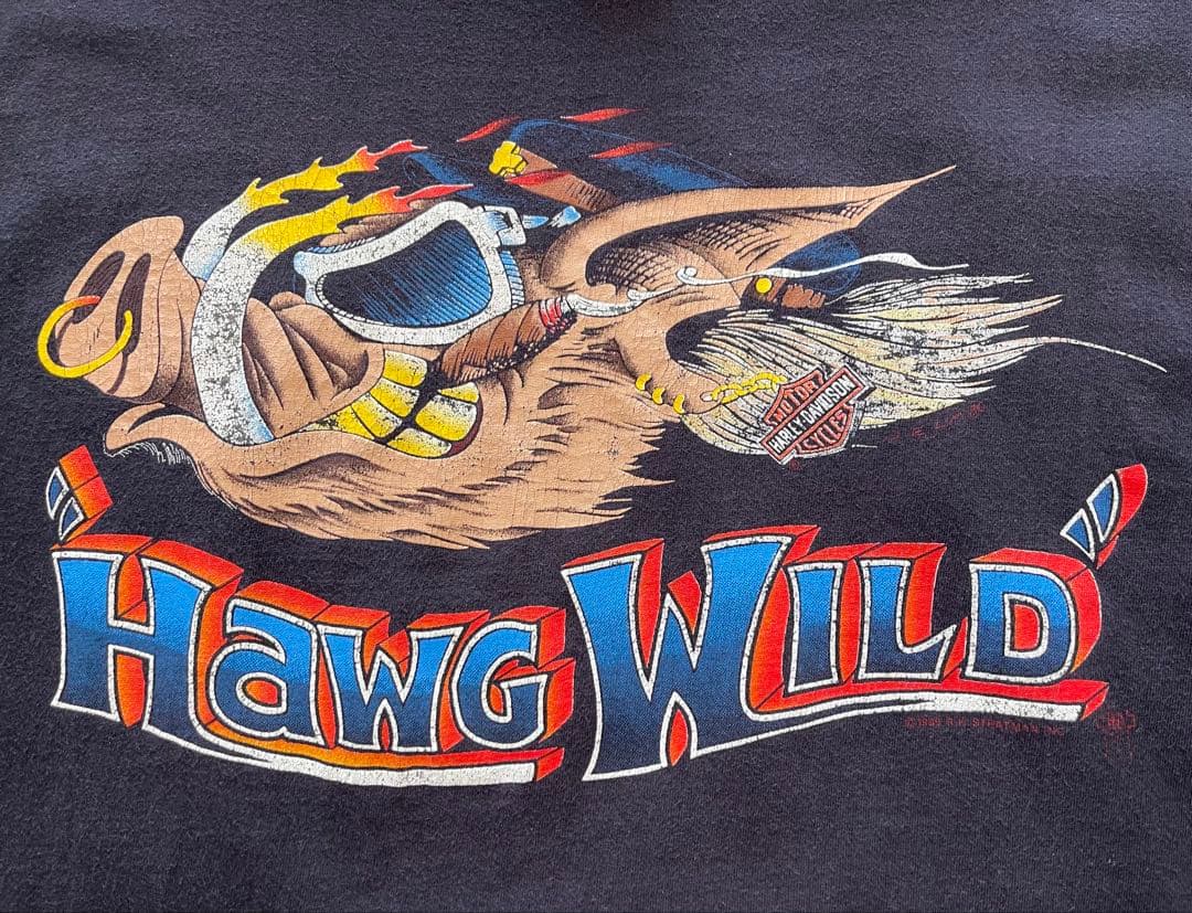 Harley Davidson Hawg Wild 80s Tシャツ