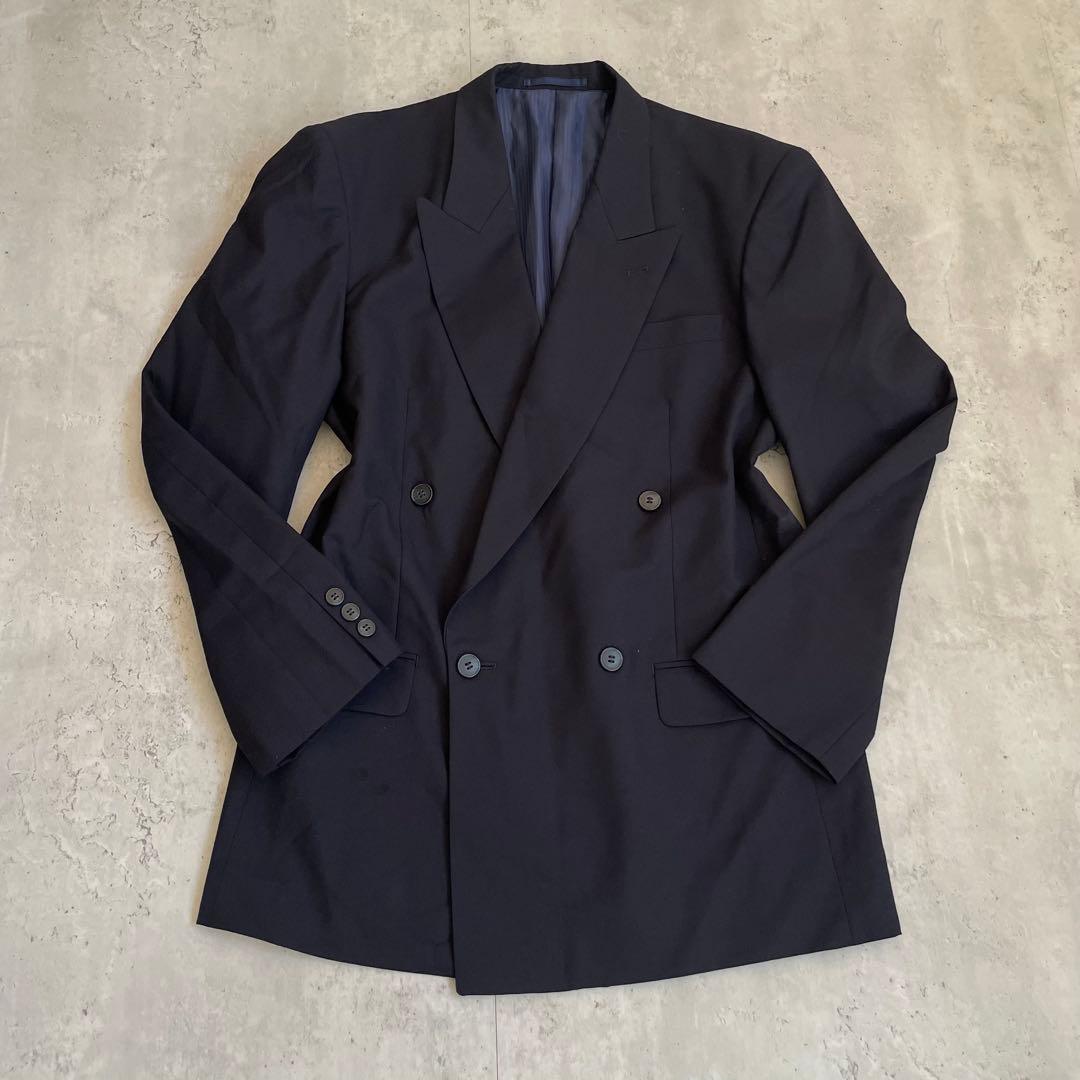 90's vintage ダブルスーツ　セットアップ　ネイビー　モード　卒業式