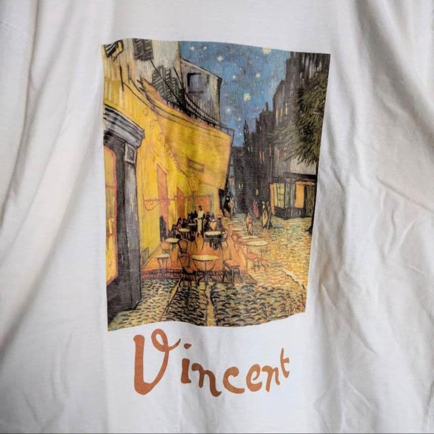 す*ん様 90s 00s ゴッホ 夜のカフェテラス アート　Tシャツ　van G