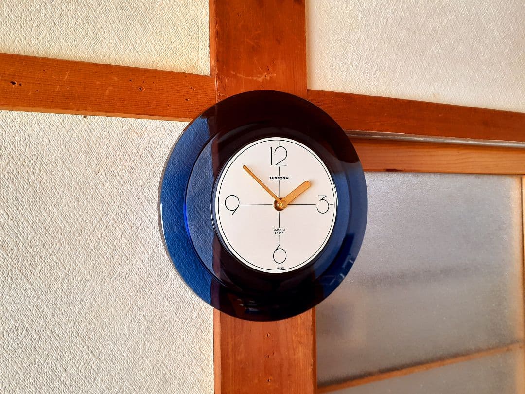 佐々木硝子　掛け時計　ポストモダン　ビンテージ　SUNFORM CLOCK