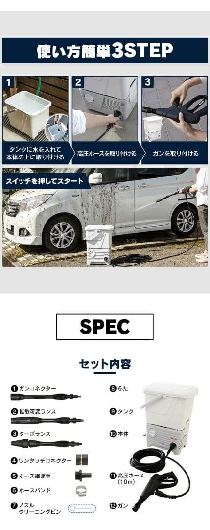 IRIS OHYAMA 高圧洗浄機 SBT-512N 本体