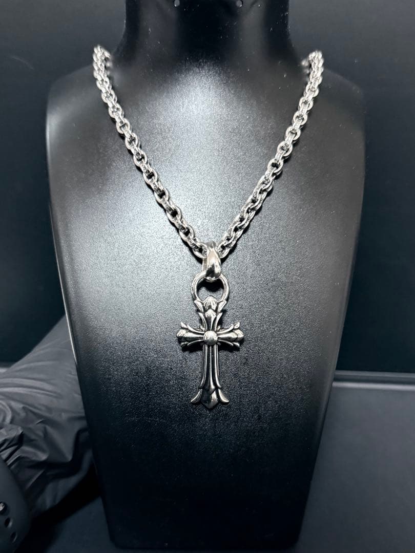 ネックレス ペーパーチェーン ダブルクロス シルバー アクセサリー