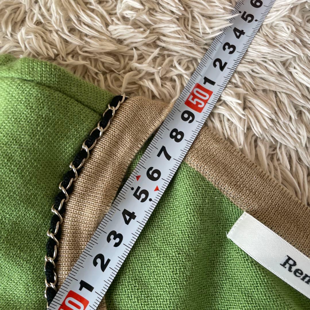 René 緑色 ニットカーディガン美品❣️サイズ34中厚ニットで春先に使いやすい