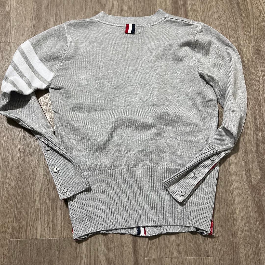 即購入ok⭐︎バイカラー　4本線　トリコロールカラー　カーディガン　春　グレー