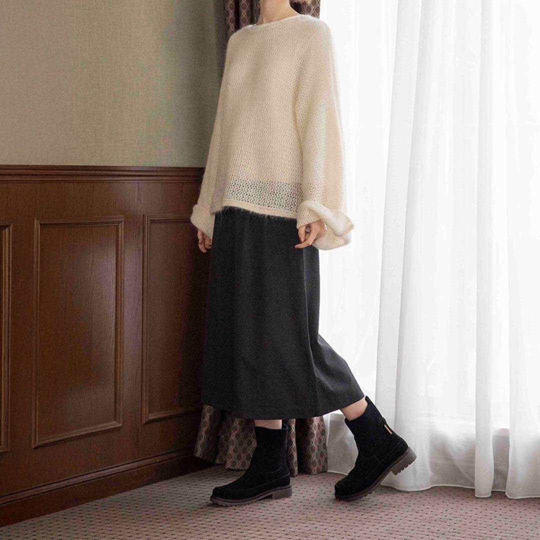ミネトンカ MINNETONKA 本革 撥水加工 サイドゴアブーツ 黒 24