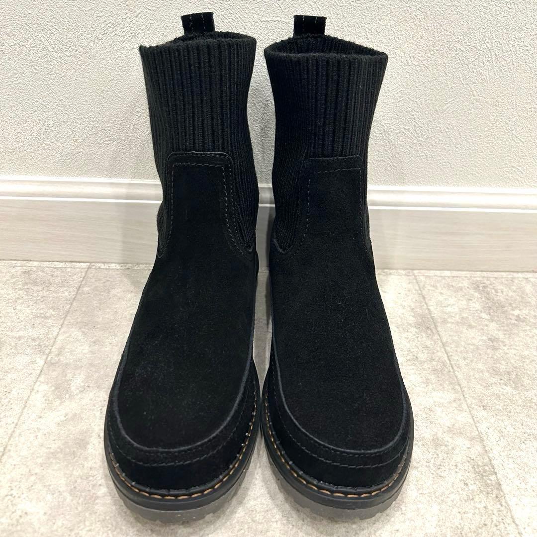 ミネトンカ MINNETONKA 本革 撥水加工 サイドゴアブーツ 黒 24