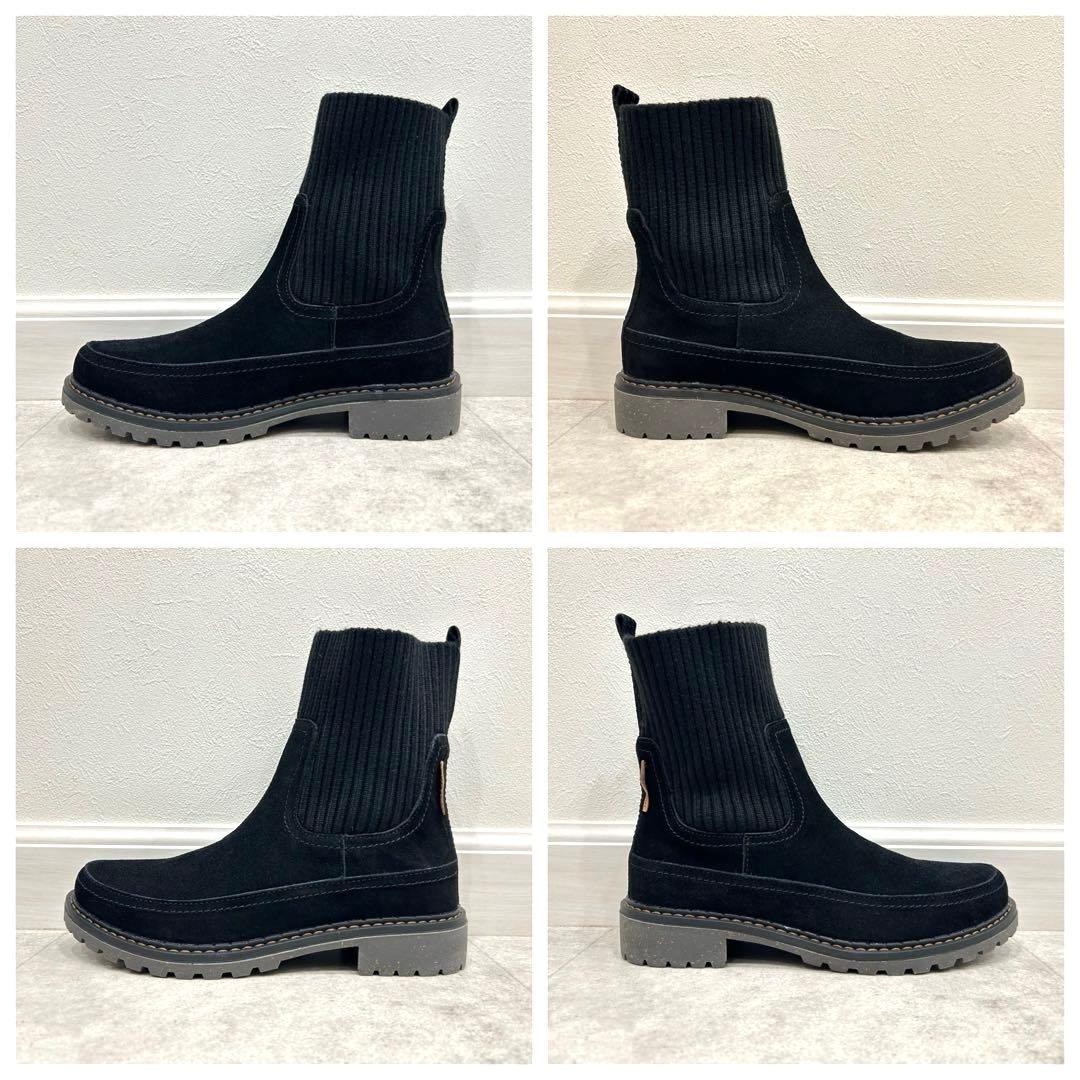 ミネトンカ MINNETONKA 本革 撥水加工 サイドゴアブーツ 黒 24