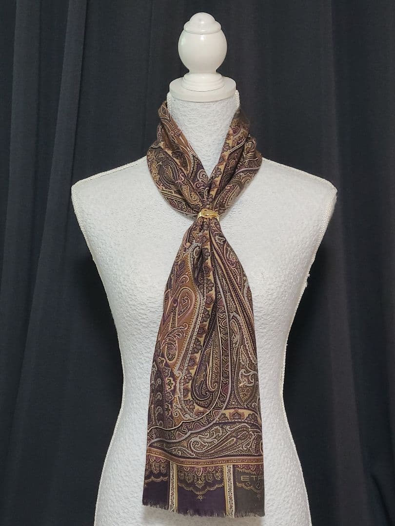値下げ♪ETRO エトロ ペイズリー柄 シルク混 ストール