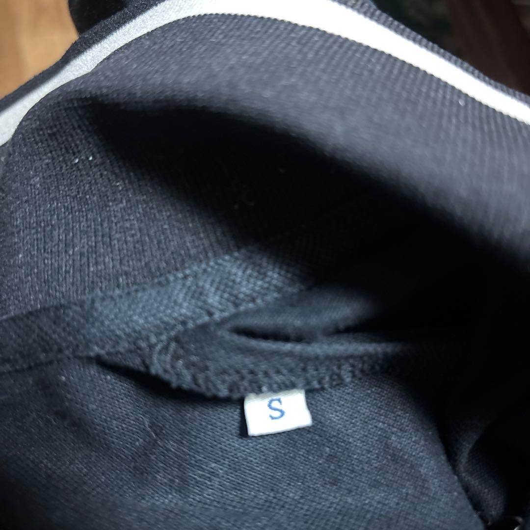 MONCLER 黒 ストライプ 半袖ポロシャツ