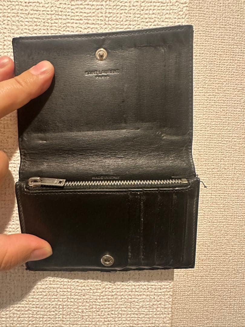 SAINT LAURENT 三つ折り財布 黒