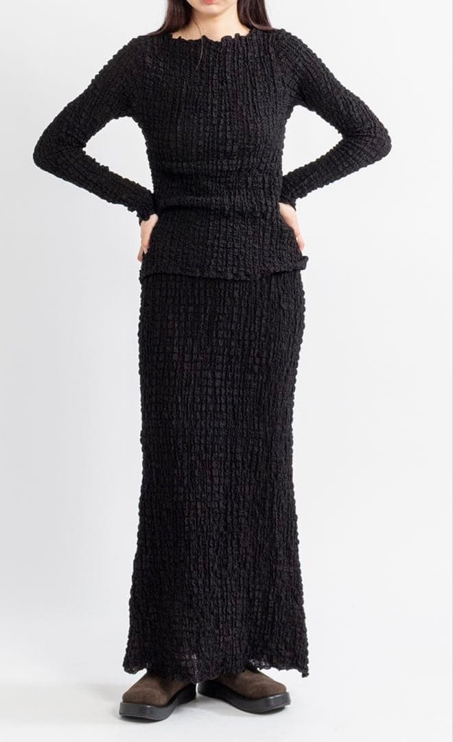 新品未使用 PHEENY26SS Shrink Lace Frill Skirt