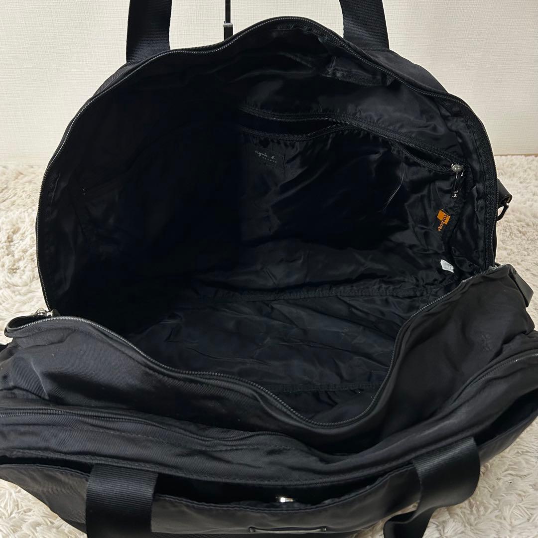 ふ*ん様 美品 アニエスベー ボストンバッグ 鍵付き 2way ブラック コーデ