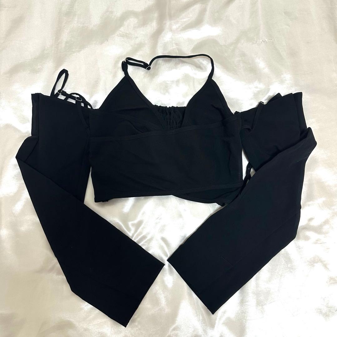 トップス meltthelady strap cover tops black