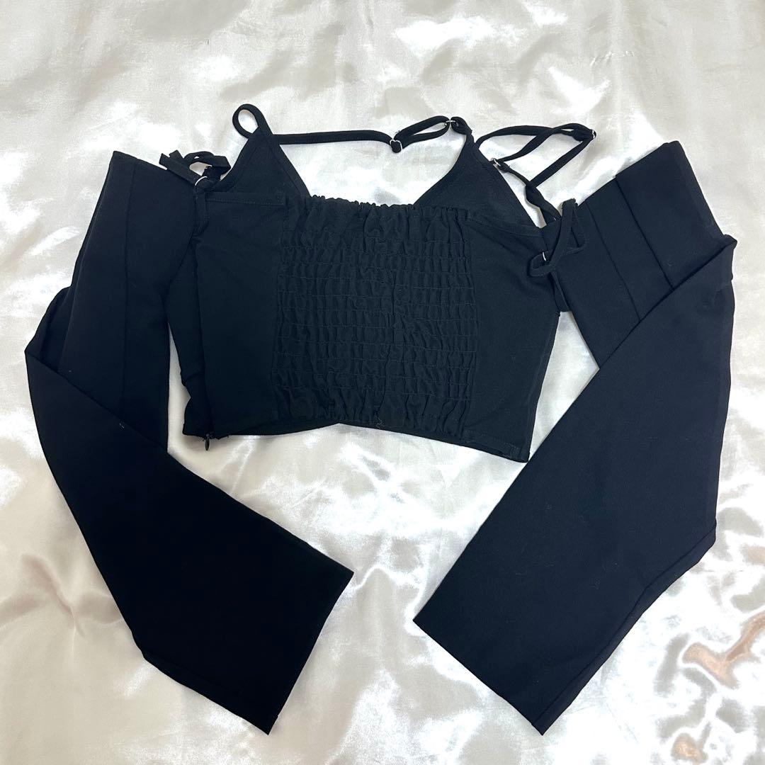 トップス meltthelady strap cover tops black