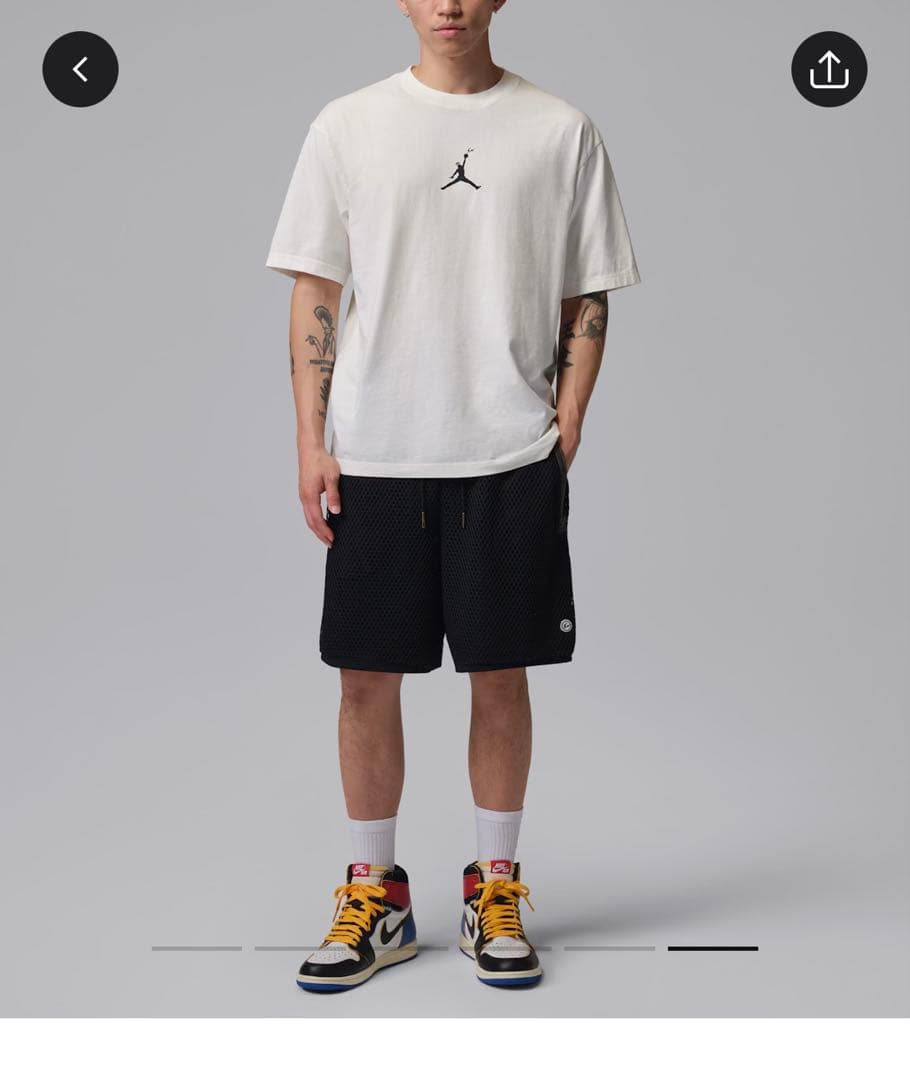 union fragment Jordan オーバーサイズ Tシャツ ホワイト