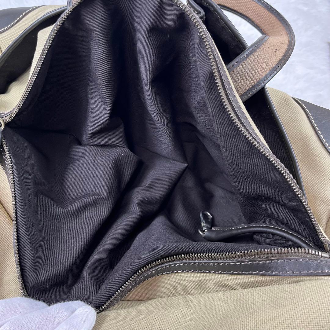 Dunhill ダンヒル　2way ボストンバッグ　キャンバス×レザー　大容量