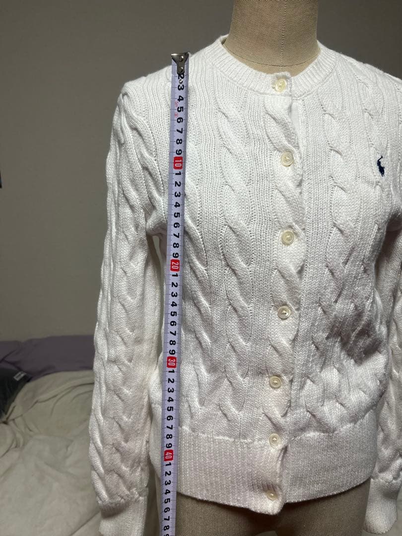 Polo by Ralph Lauren ホワイト　ケーブルニットカーディガン