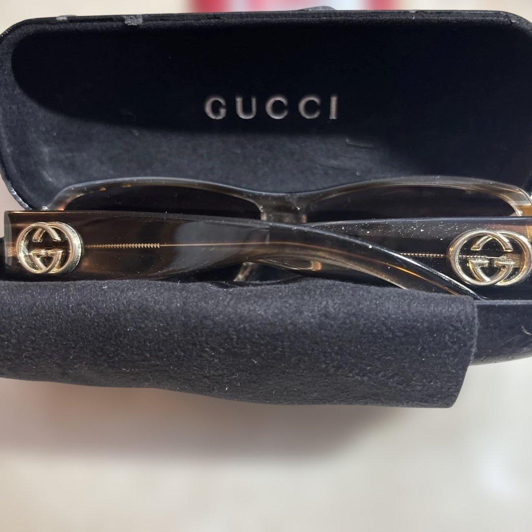 GUCCI サングラス クリア/ブラウン フレーム