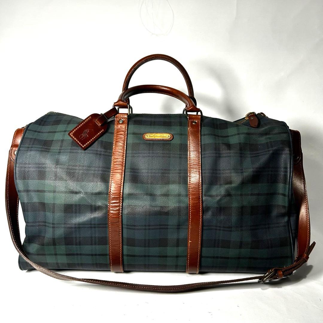 美品◉ポロラルフローレン ボストンバッグ 2WAY ブラックウォッチ 52cm