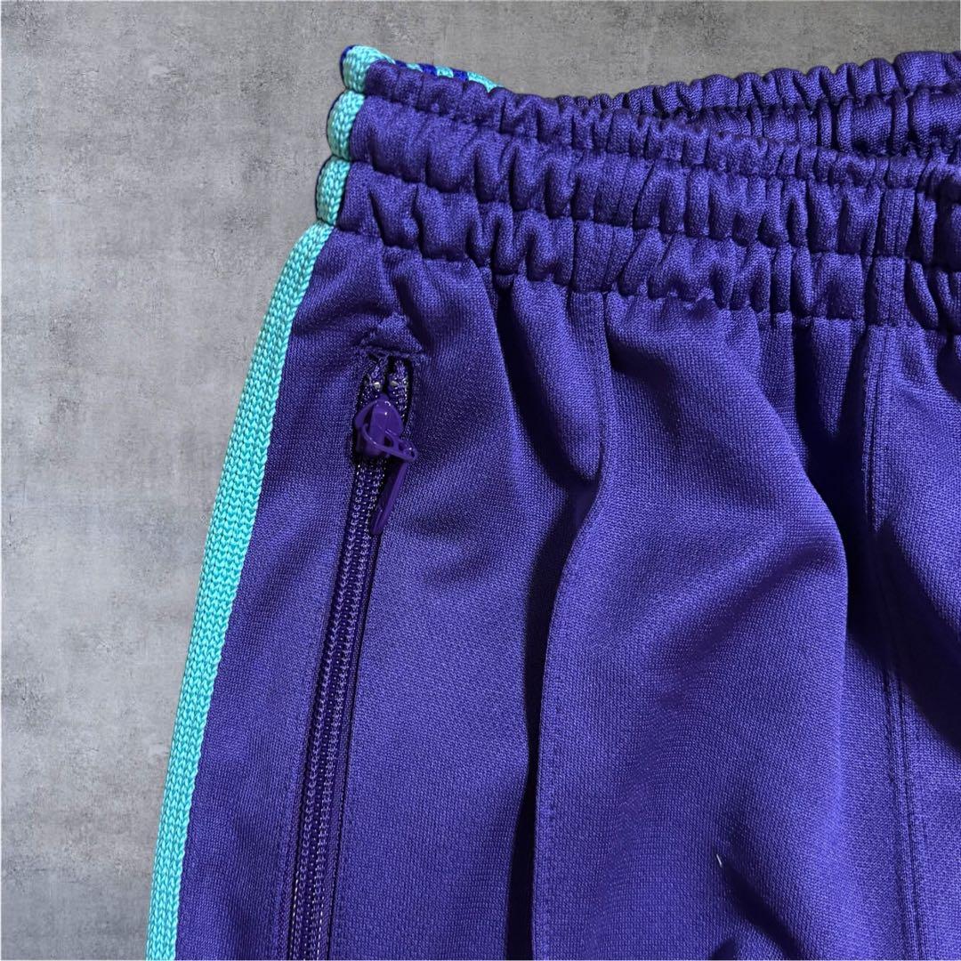 【N3】美品Needles ニードルズトラックパンツナロー紫×アイスブルー