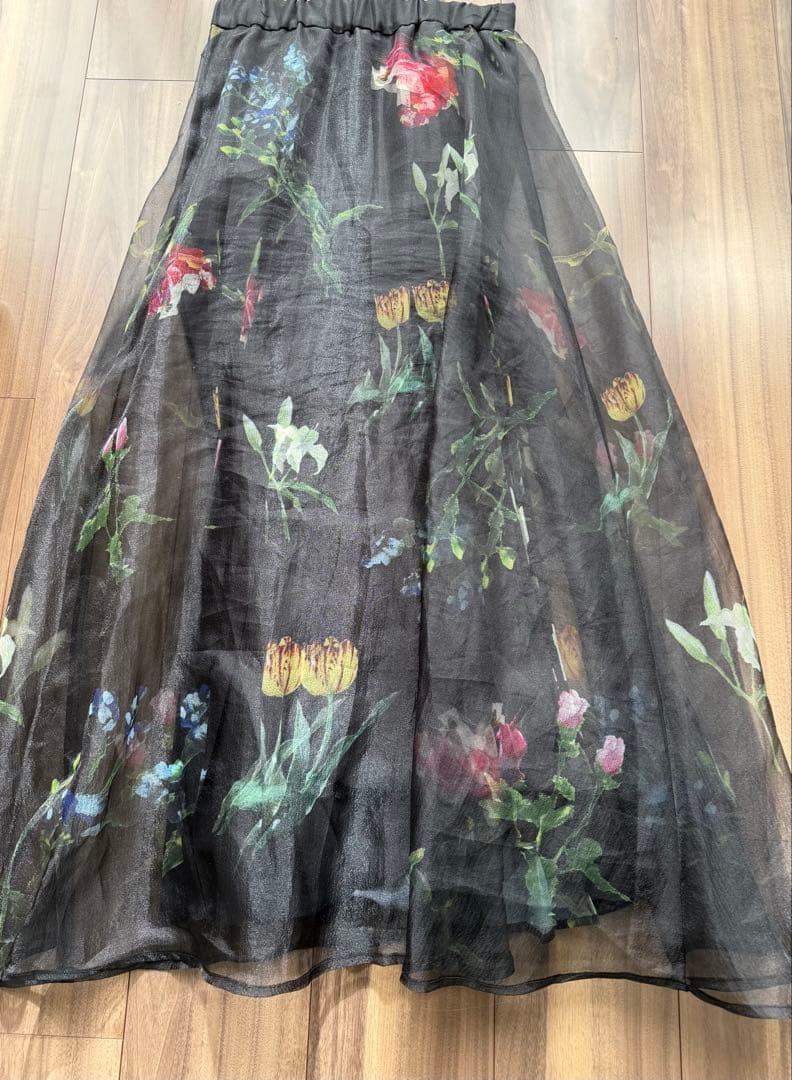 Ameri SOFIA ORGANZA LAYERED SKIRT Mブラック