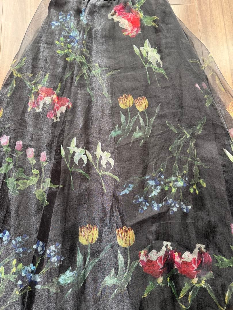 Ameri SOFIA ORGANZA LAYERED SKIRT Mブラック