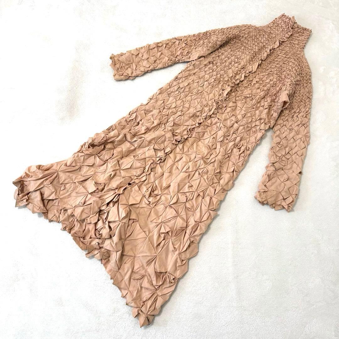 希少✨ISSEY MIYAKE ロング　立体プリーツ　コート　ハンドメイド