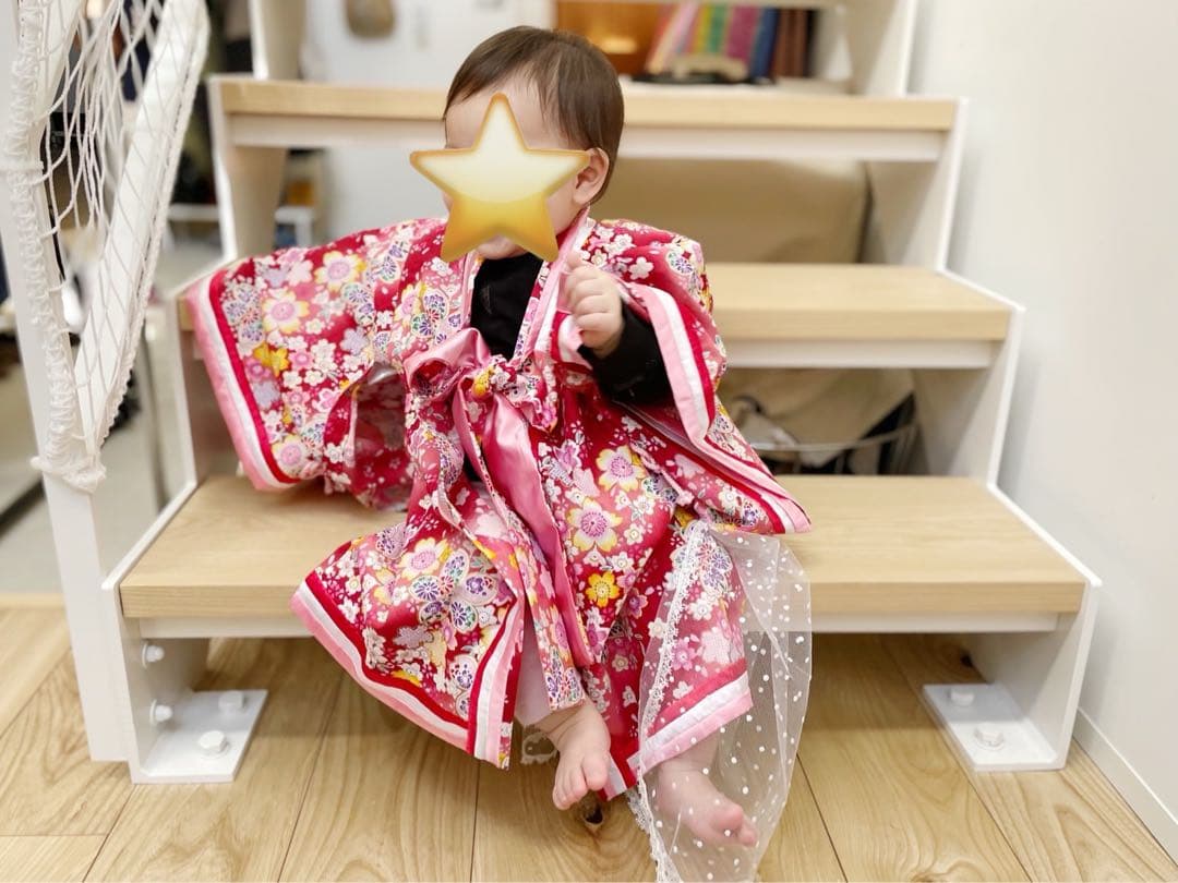 十二単風　ベビー着物　ピンク系　ひな祭り　初節句　お食い初め
