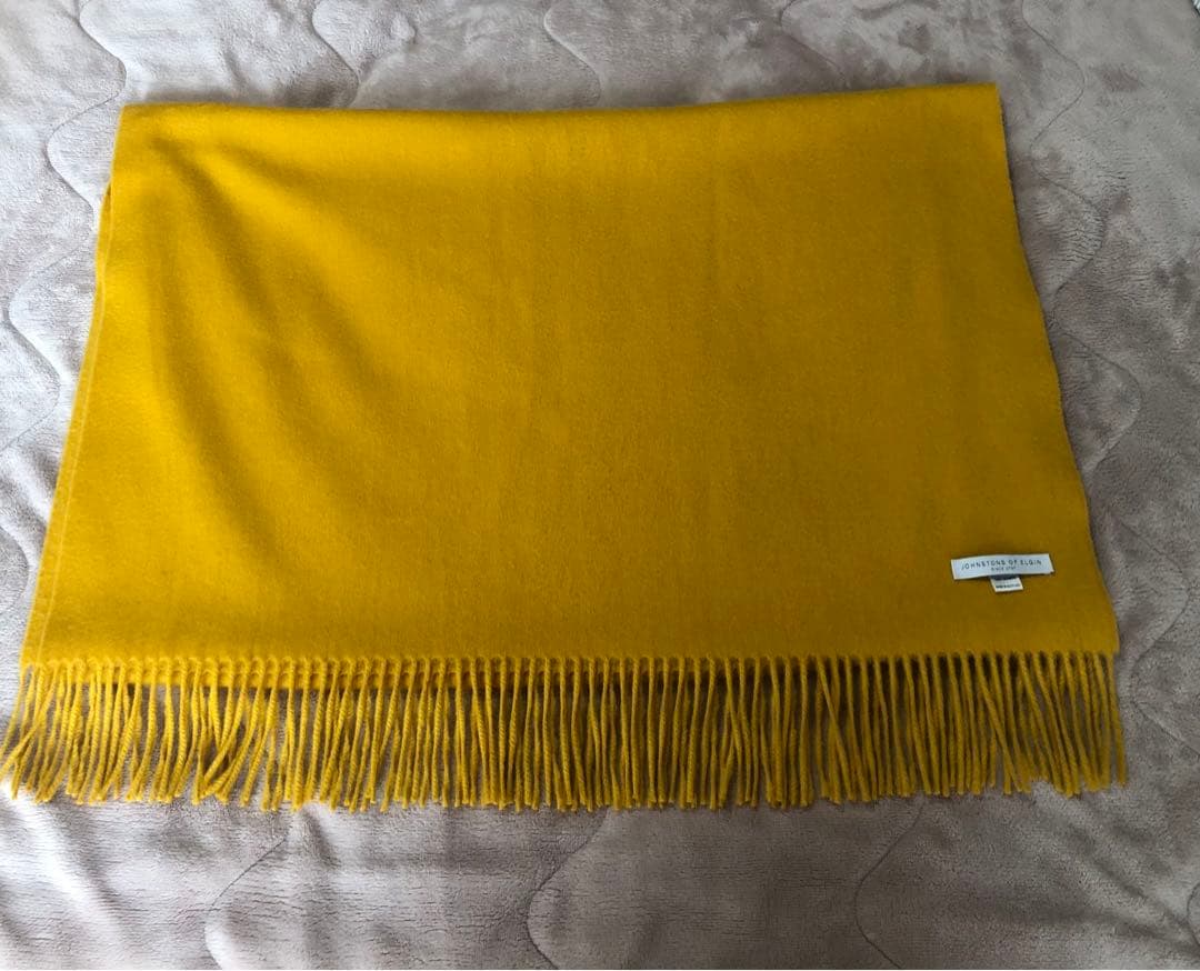 sale❣️JOHNSTONS OF ELGIN マスタード 大判ストール