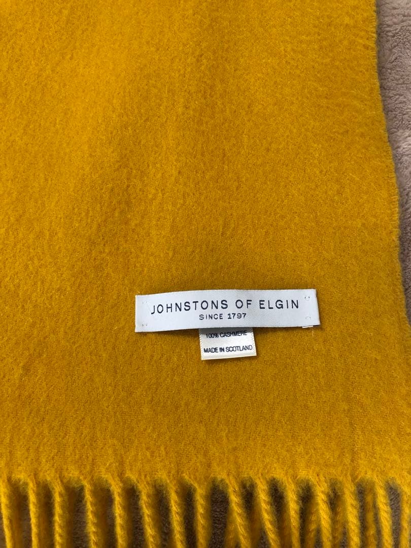 sale❣️JOHNSTONS OF ELGIN マスタード 大判ストール