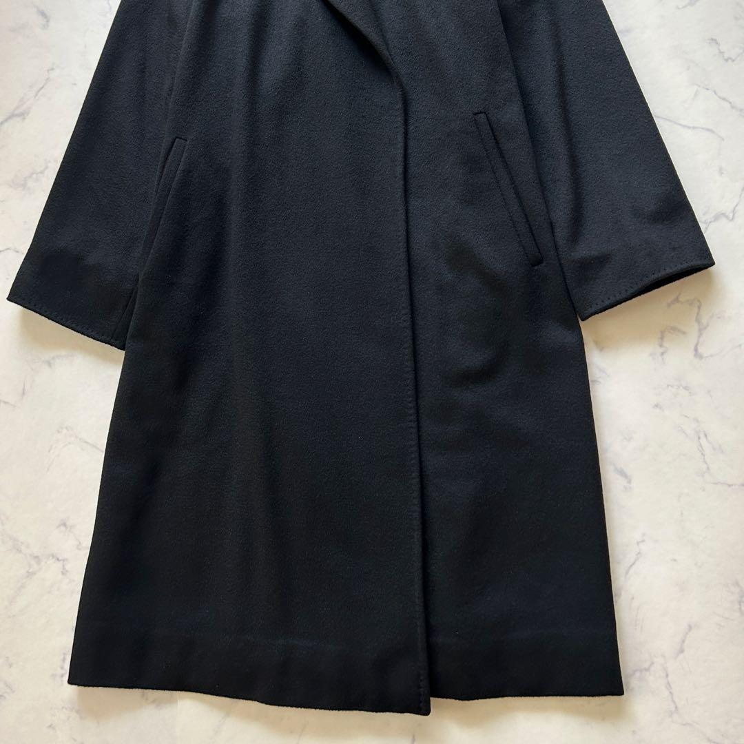 定価40万 極美品 マックスマーラ カシミヤ100% ロングコート 女優襟 黒