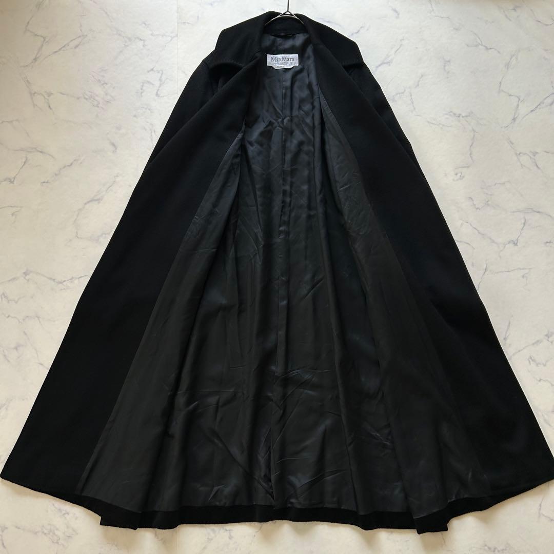 定価40万 極美品 マックスマーラ カシミヤ100% ロングコート 女優襟 黒