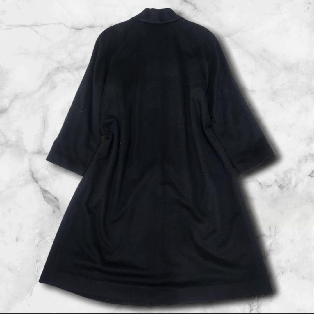 マ*ィ様 PURE CASHMERE 100% ロングコート ブラック 高級素材