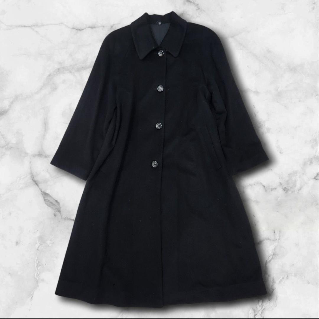 マ*ィ様 PURE CASHMERE 100% ロングコート ブラック 高級素材