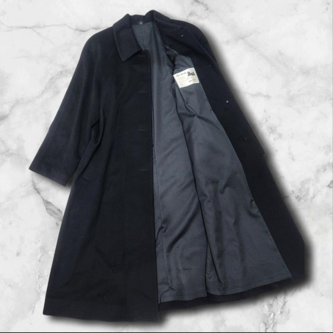 マ*ィ様 PURE CASHMERE 100% ロングコート ブラック 高級素材