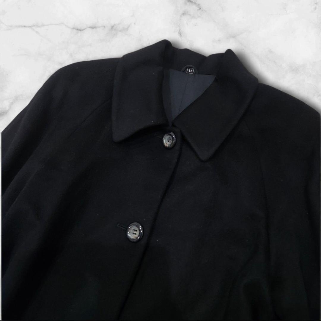 マ*ィ様 PURE CASHMERE 100% ロングコート ブラック 高級素材